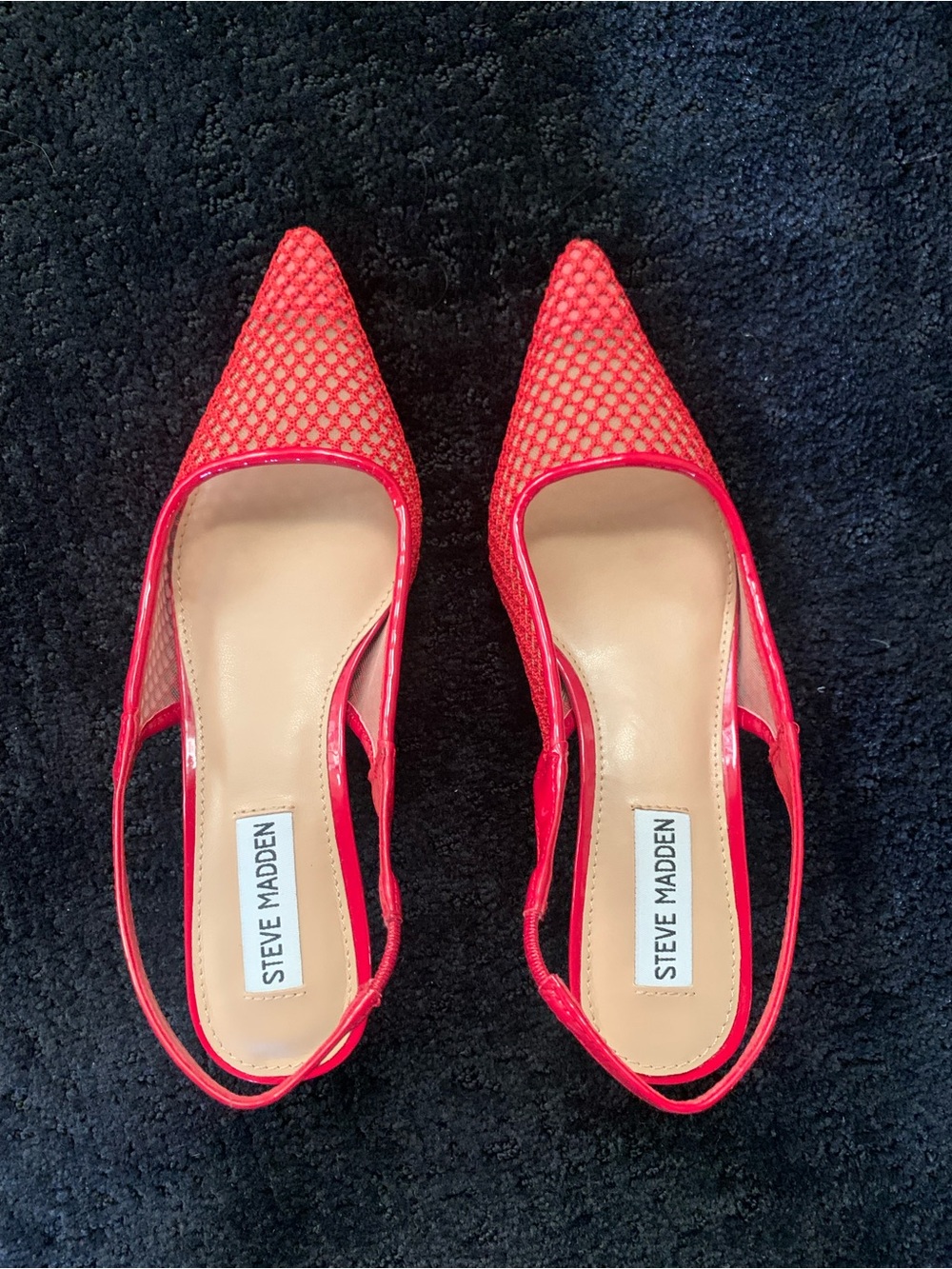 Steve Madden Red Pointed-Toe Slingback Flats